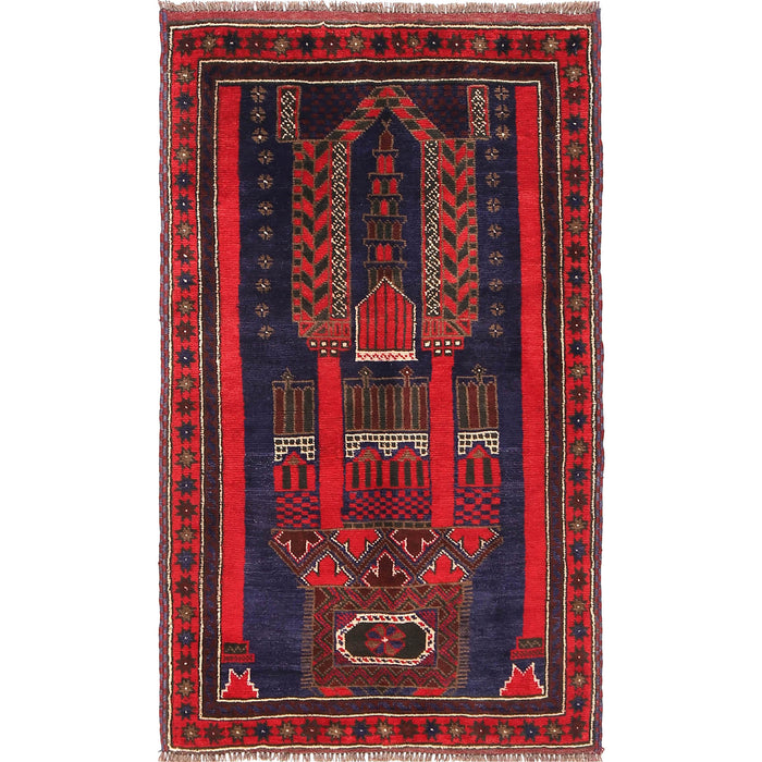 Handcrafted Afghan Prayer Rug Design 4.9x3 ft