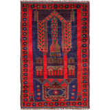 Afghan Nomad Woven Prayer Mat 4.5x2.9 ft