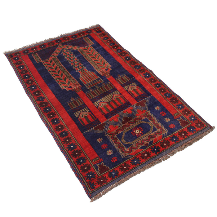 Afghan Nomad Woven Prayer Mat 4.5x2.9 ft