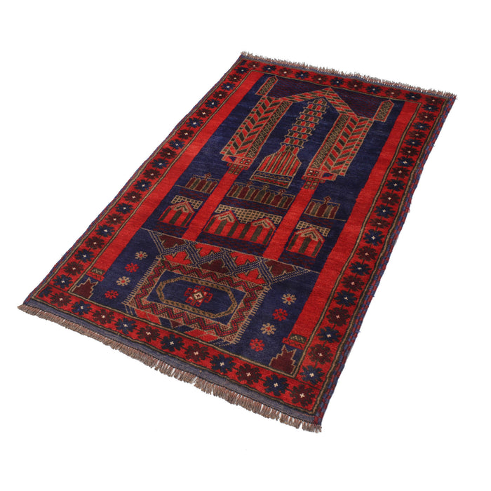 Afghan Nomad Woven Prayer Mat 4.5x2.9 ft