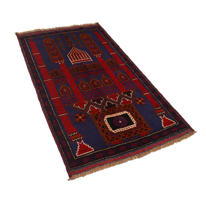 Traditional Afghan Wool Prayer Mat 5x2.9 ft