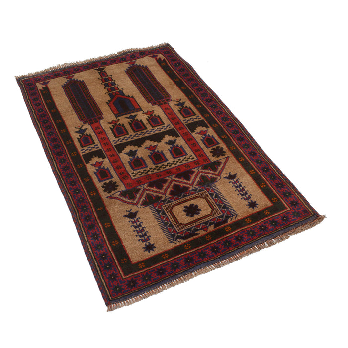 Prayer Rug Afghan Cultural Style 4.5x2.9 ft