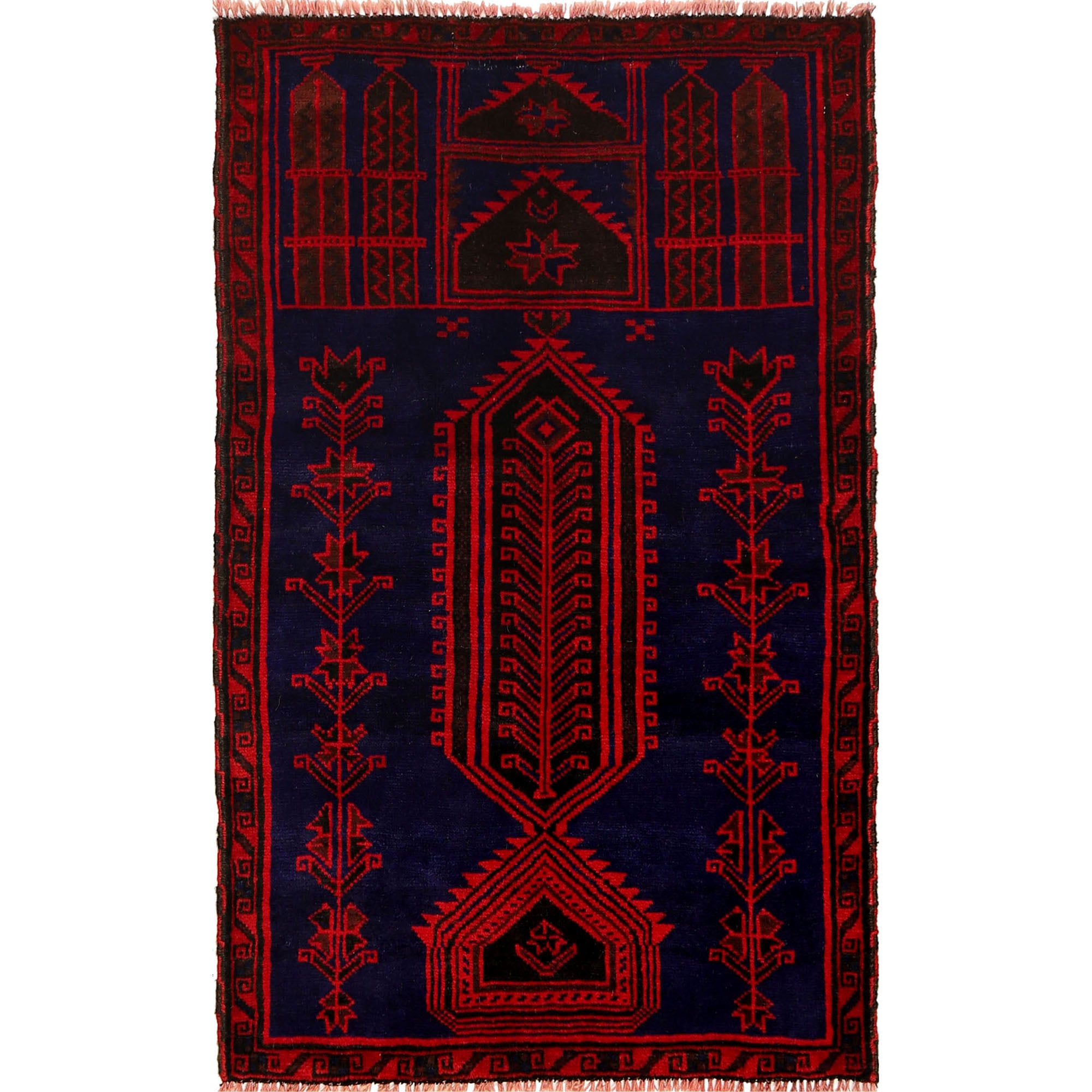 Afghan Artisan Handmade Prayer Mat 4.8x3 ft