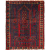 Handwoven Afghan Prayer Rug Design 4.3x3.2 ft