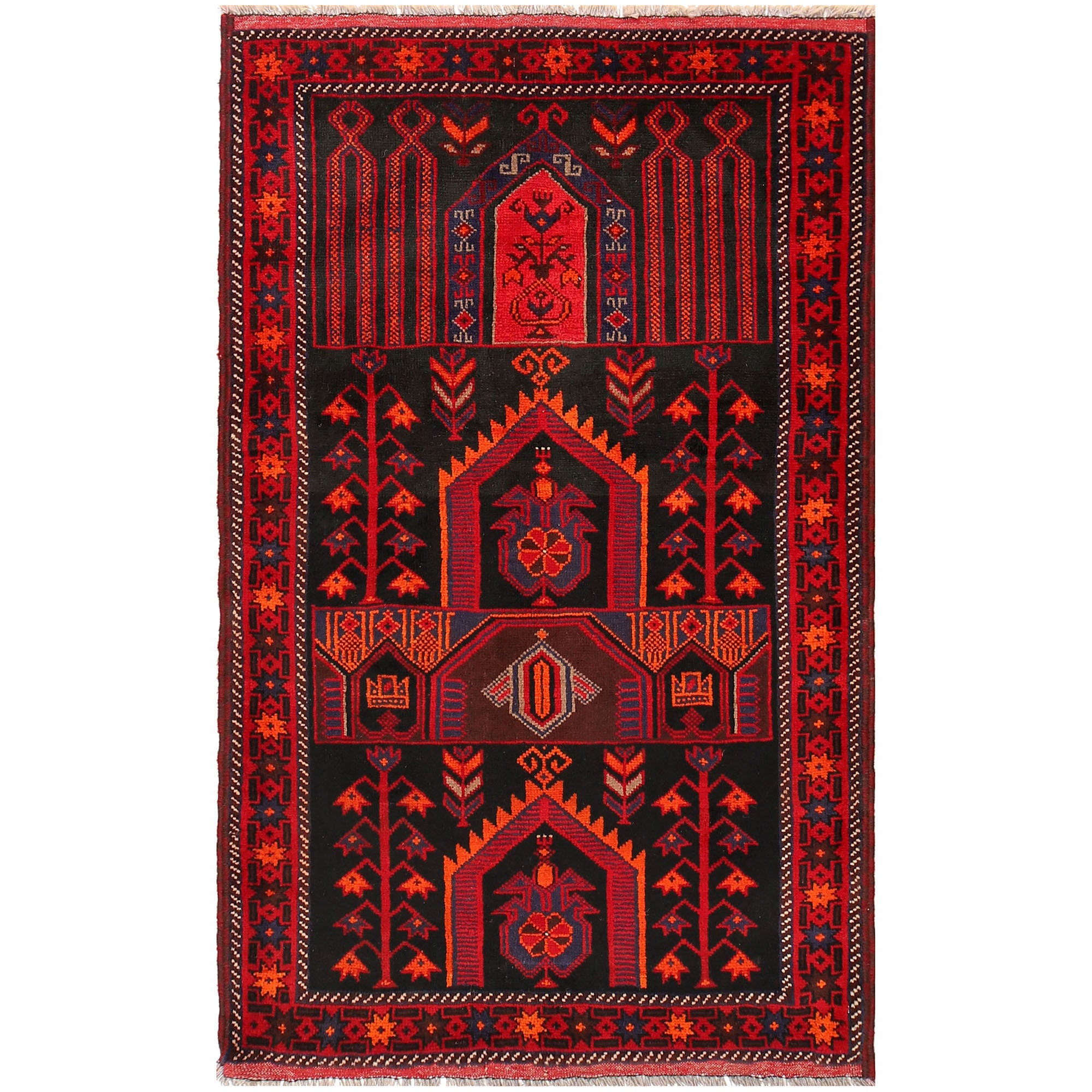 Prayer Mat Afghan Artisan Work 5.2x3.2 ft