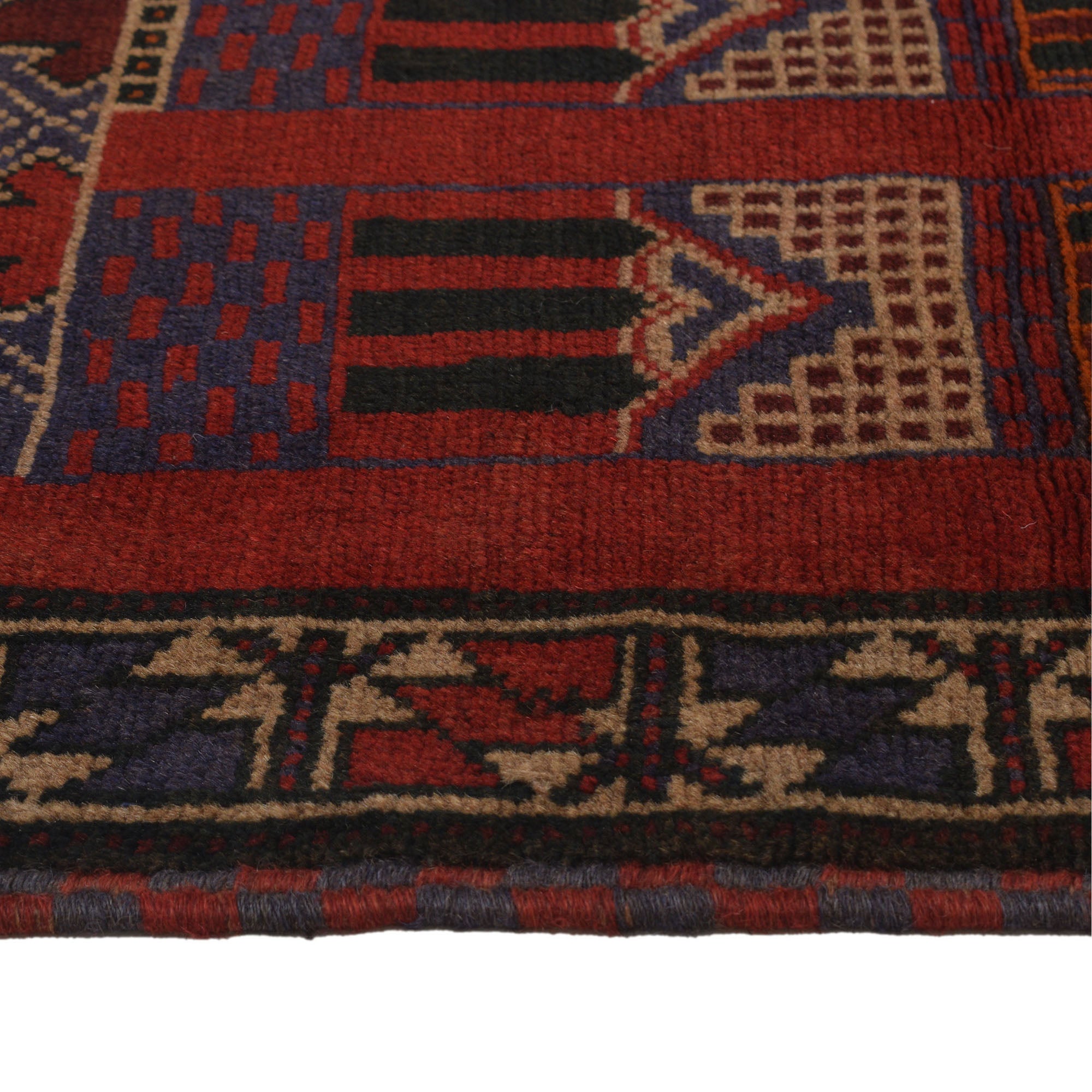 Afghan Wool Prayer Mat Handmade 4.6x3.1 ft