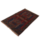 Afghan Wool Prayer Mat Handmade 4.6x3.1 ft
