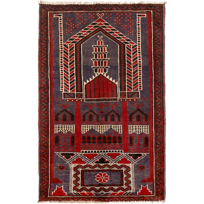 Afghan Prayer Mat Artisan Piece 4.6x2.9 ft