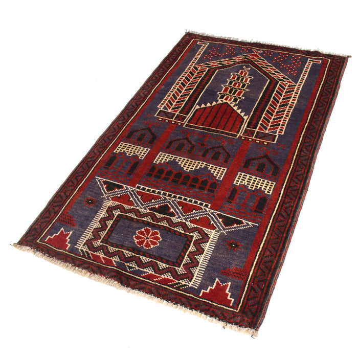 Afghan Prayer Mat Artisan Piece 4.6x2.9 ft