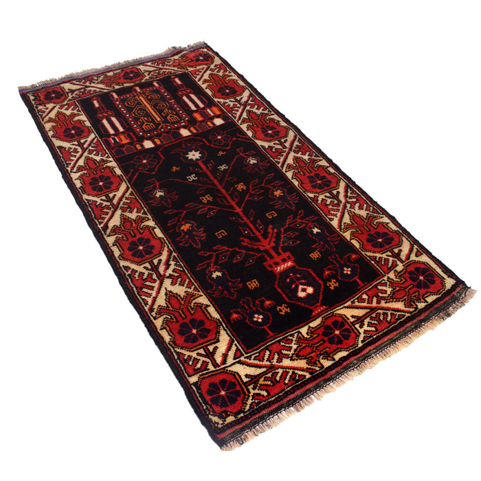 Authentic Afghan Wool Prayer Mat 5.1x2.7 ft