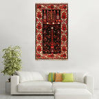Authentic Afghan Wool Prayer Mat 5.1x2.7 ft
