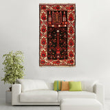 Authentic Afghan Wool Prayer Mat 5.1x2.7 ft