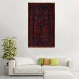 Afghan Traditional Prayer Rug Weave 4.8x3 ft