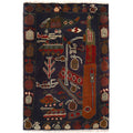 Afghan War AK-47 Rug Collector Tribal 3.1x2 ft