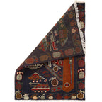 Afghan War AK-47 Rug Collector Tribal 3.1x2 ft