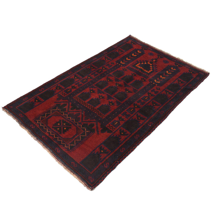 Prayer Mat Afghan Nomadic Design 4.6x2.8 ft