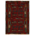 Afghan Weapons Rug Heritage Art 2.8x2 ft