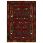 Afghan Weapons Rug Heritage Art 2.8x2 ft