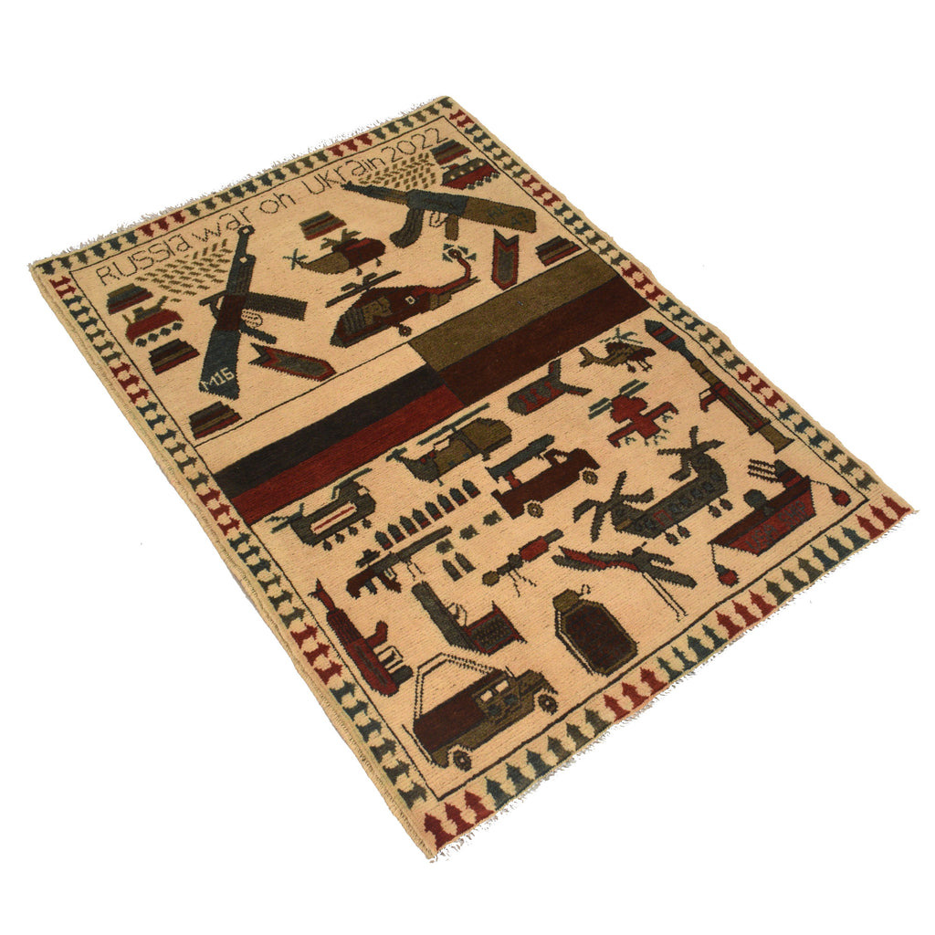 Russia & Ukraine War Cultural Carpet 3.7x2.6 ft