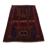 Afghan Handcrafted Wool Prayer Rug 4.5x3 ft
