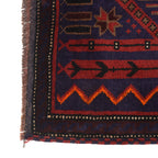 Tribal Afghan Prayer Mat Handmade 4.8x3.2 ft