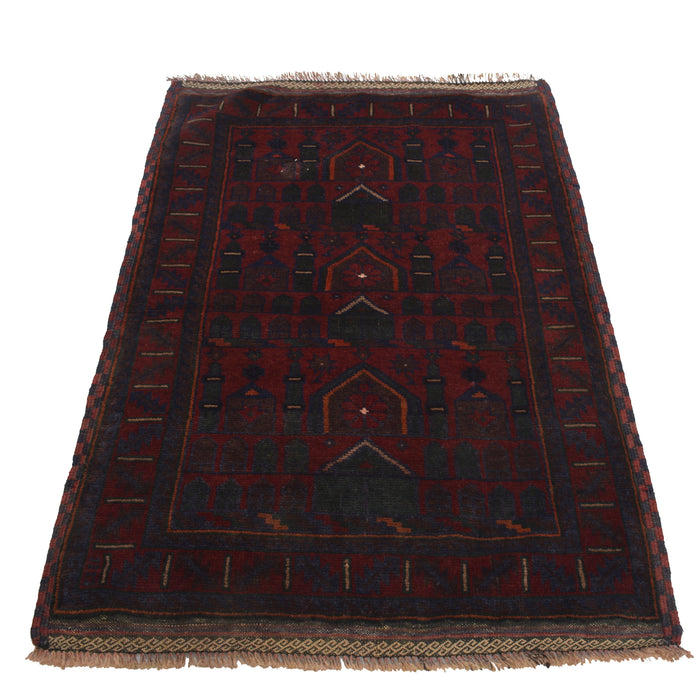 Prayer Mat Afghan Tribal Design 4.7x3 ft