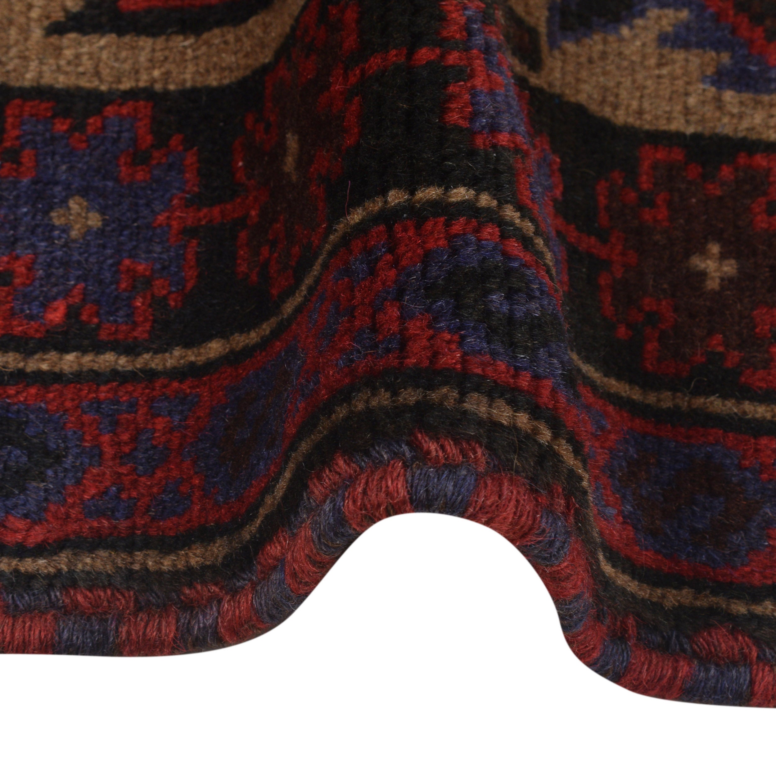 Afghan Handwoven Wool Prayer Rug 4.3x2.9 ft