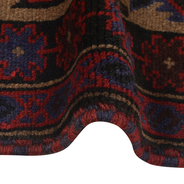 Afghan Handwoven Wool Prayer Rug 4.3x2.9 ft