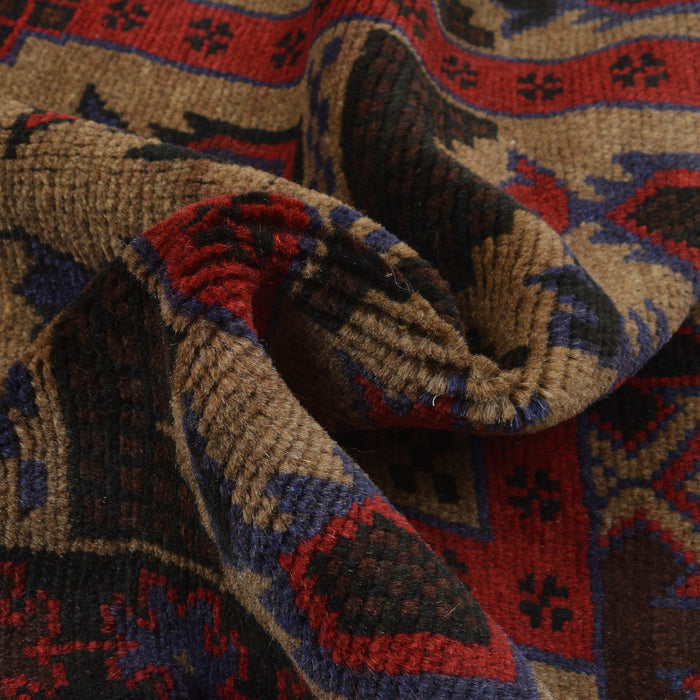 Afghan Handwoven Wool Prayer Rug 4.3x2.9 ft