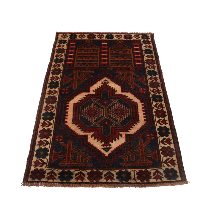 Traditional Afghan Prayer Mat Piece 4.6x2.7 ft
