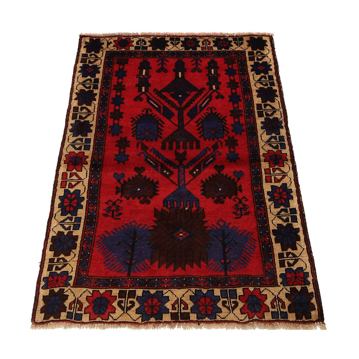 Prayer Rug Afghan Heritage Design 4.2x2.7 ft