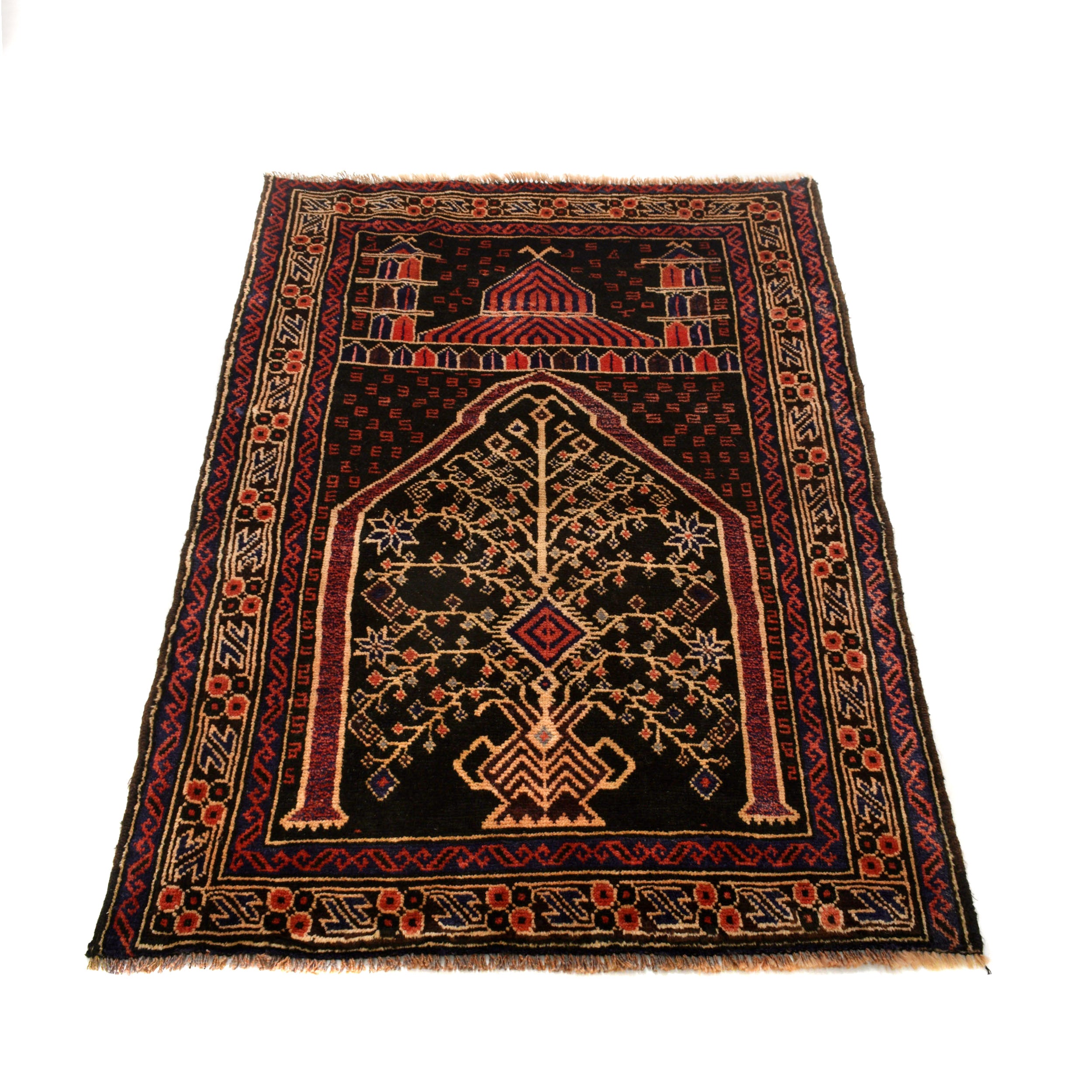 Prayer Mat Afghan Crafted Piece 4.2x2.9 ft