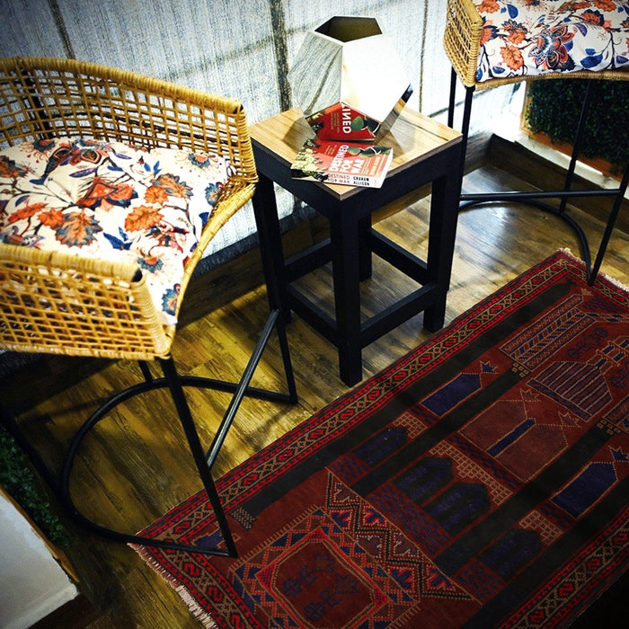 Tribal Afghan Wool Prayer Mat 4.7x3 ft