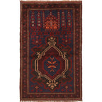 Soft Wool Afghan Prayer Rug 4.6x2.9 ft