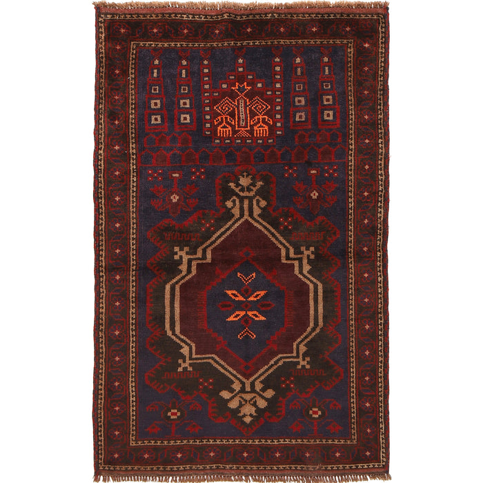 Soft Wool Afghan Prayer Rug 4.6x2.9 ft
