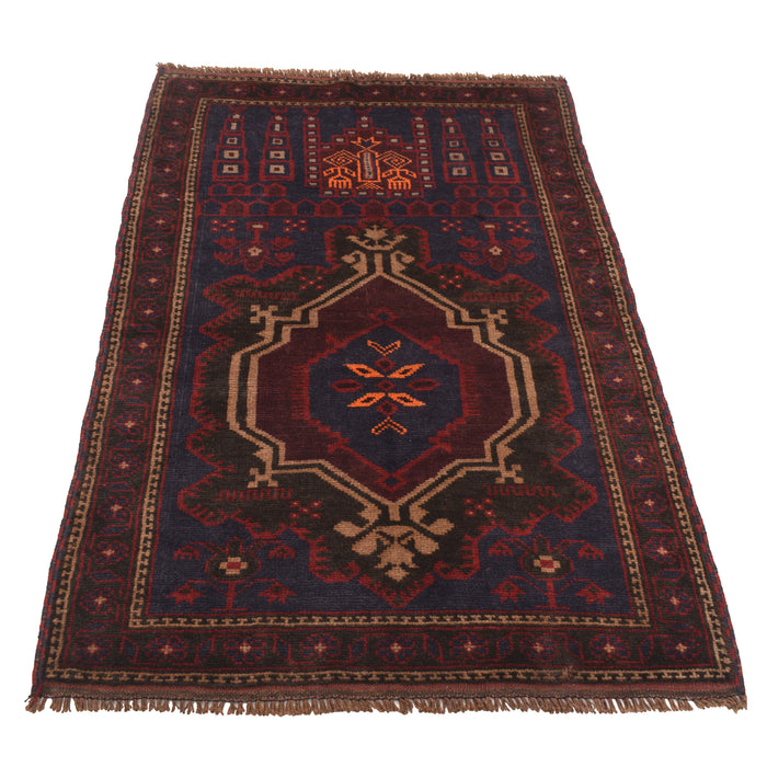 Soft Wool Afghan Prayer Rug 4.6x2.9 ft