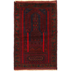 Afghan Prayer Mat Handwoven Style 4.7x3.1 ft