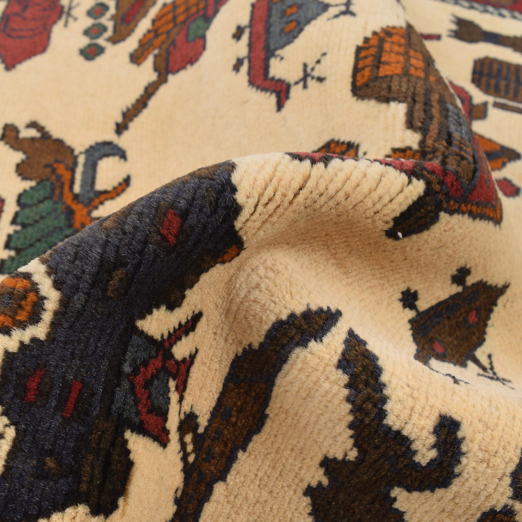 Authentic Afghan Weapons Art War Rug 4x2.5 ft