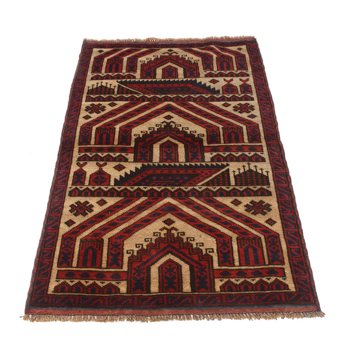 Handmade Afghan Rug Prayer Mat 4.7x2.7 ft