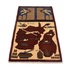 Afghan 9/11 Storytelling War Rug 4.2x2.6 ft