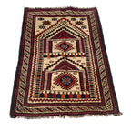 Prayer Rug Afghan Weaving Style 3.7x2.3 ft