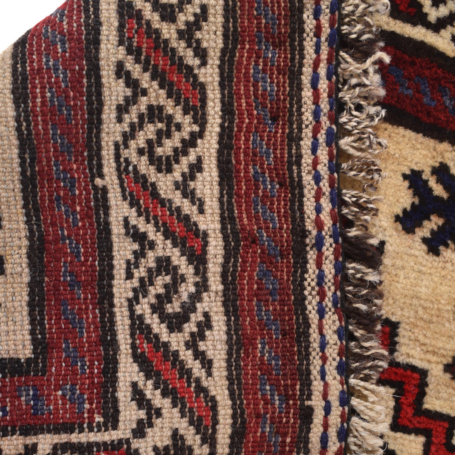 Prayer Rug Afghan Weaving Style 3.7x2.3 ft