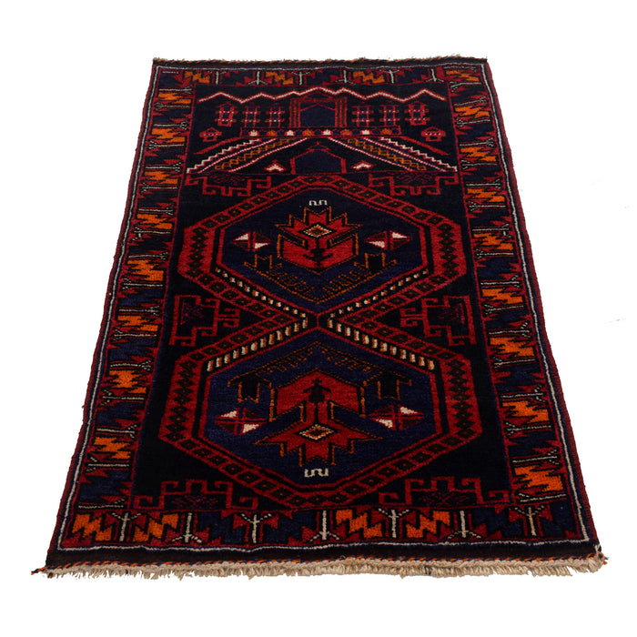 Afghan Woolen Islamic Prayer Rug 4.4x2.7 ft