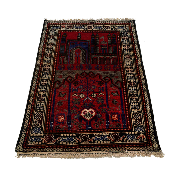 Prayer Mat Fine Afghan Weave 4.5x2.9 ft
