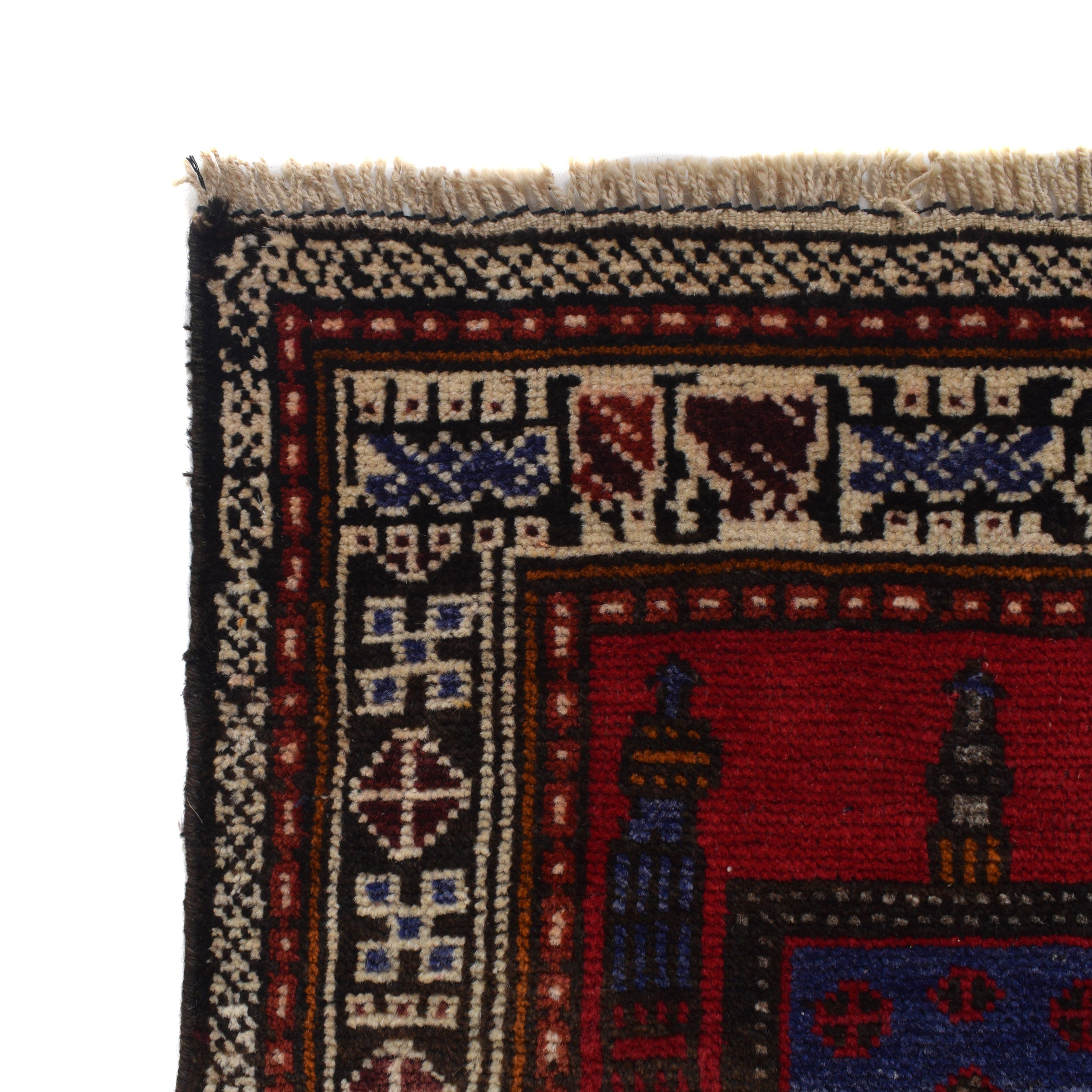 Prayer Mat Fine Afghan Weave 4.5x2.9 ft