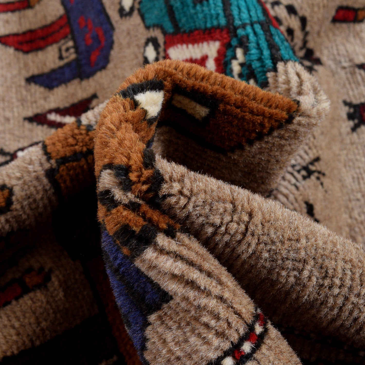 Vintage Cultural War Weapons Carpet 6.1x4.4 ft