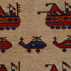 Afghan Storytelling War Weapons Rug 4.4x2.9 ft