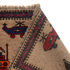 Afghan Storytelling War Weapons Rug 4.4x2.9 ft