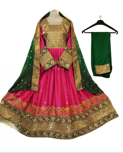 Afghan Mirror Work Bridal Dress