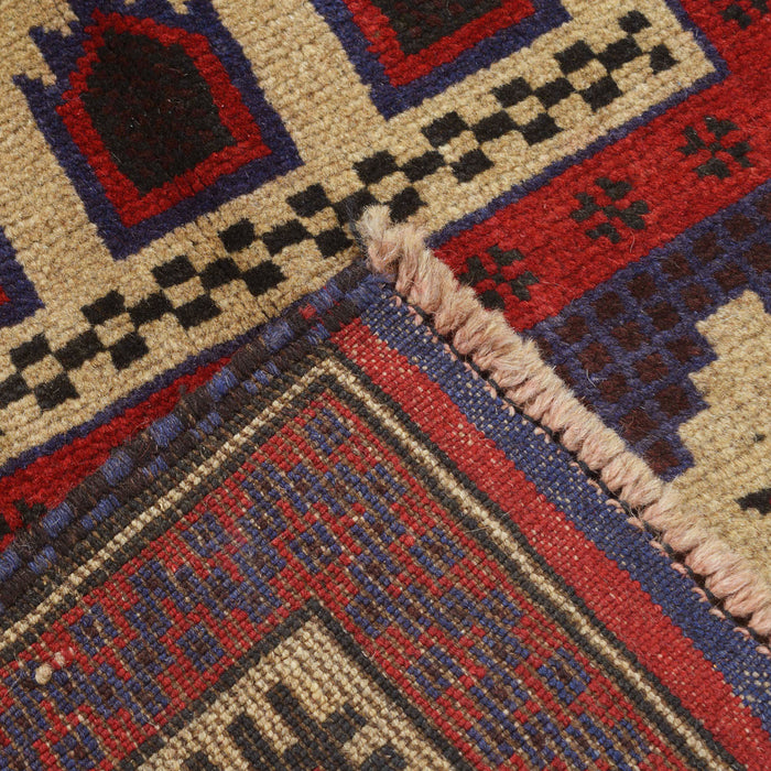 Afghan Artisan Wool Prayer Rug 4.6x2.8 ft